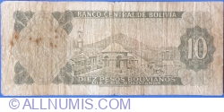 Image #2 of 10 Pesos Bolivianos L. 1962 (semnături Milton Paz / Salinas)