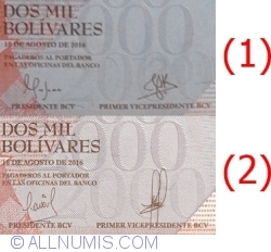 2000 Bolivares 2016 (18. VIII.) - 2