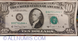 Image #1 of 10 Dolari 1988A - star note (bancnotă de înlocuire)