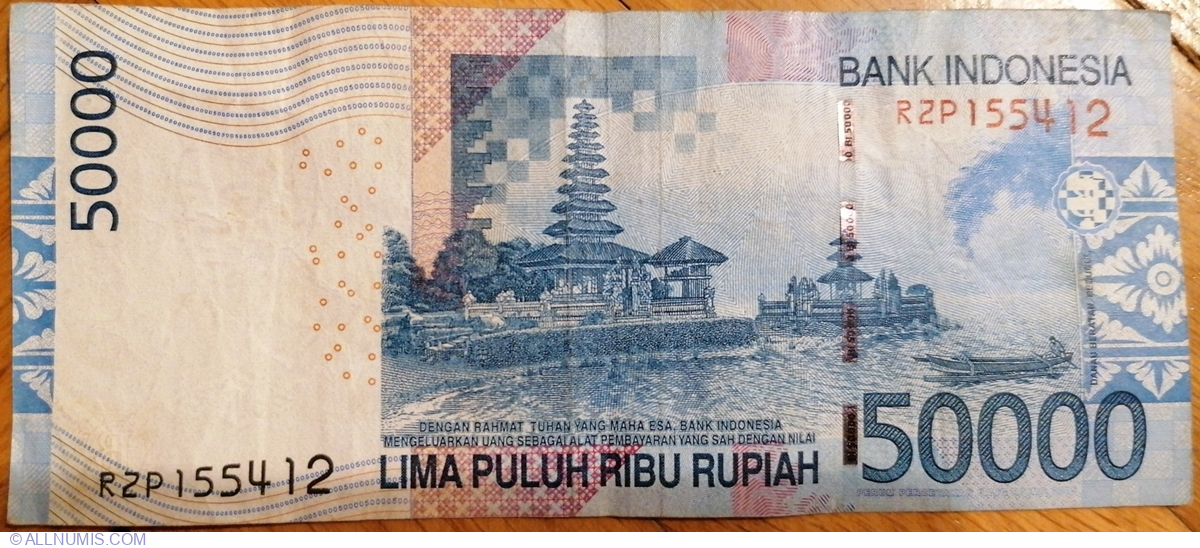 50000 Rupiah 2015 Emisiunea 2011 2016 50 000 Rupiah Indonezia 
