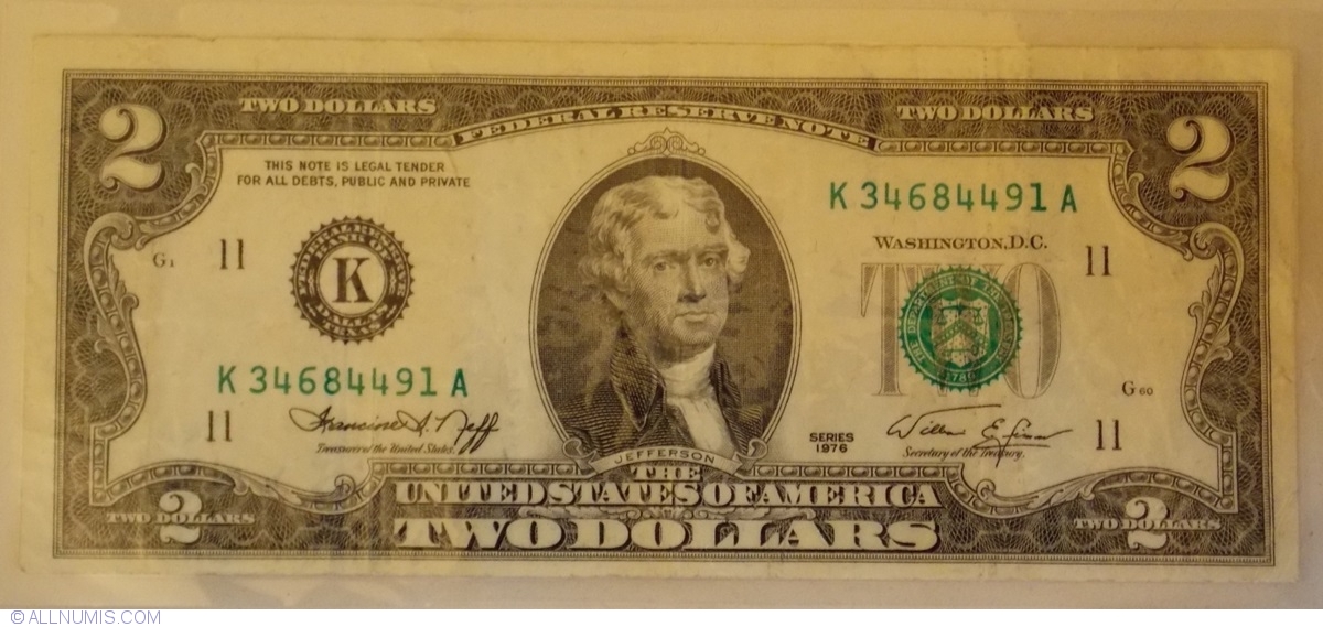 2 Dollars 1976 K 1976 Issue United States Of America Banknote 7149