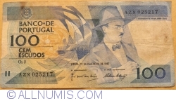 Image #1 of 100 Escudos 1987 (12. II.) - semnături Jose Alberto Tavares Moreira / Antonio Carlos Feio Palmeiro Ribeiro