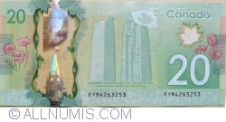 Image #2 of 20 Dolari 2012 - semnături Carolyn A. Wilkins / Stephen Poloz