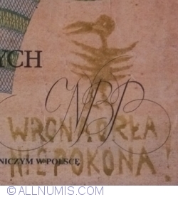 10 Zlotych 1982 (1. VI.) - handstamp ”WRONA ORŁA NIE POKONA”