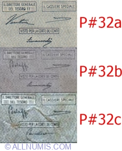 10 Lire 1944 (23. XI.) - semnături Ventura / Simoneschi / Giovinco