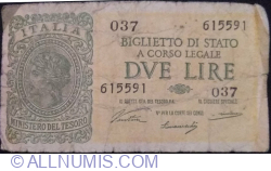 2 Lire 1944 (23. XI.) - signatures Ventura / Simoneschi / Giovinco