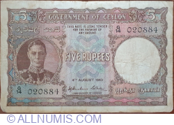 Image #1 of 5 Rupees 1943 (4. VIII.)