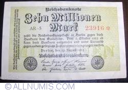 10 Millionen (10 000 000) Mark 1923  (22. VIII.) - 5 digit serial