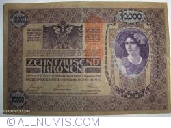 10000  Coroane ND (1919 - pe bancnote emise la 02. XI. 1918) - Supratipar: DEUTSCHOSTERREICH pe emisiunile Băncii Austro-Ungare