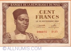 Image #1 of 100 Francs 1960 (22. IX.)