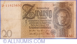 20 Reichsmark 1929 (22. l.) - F