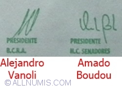 5 Pesos ND (2015) - semnături Alejandro Vanoli / Amado Boudou
