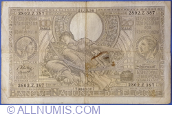 100 Francs / Frank = 20 Belgas 1936 (21. XII.)