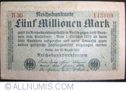 Image #1 of 5 Millionen Mark 1923 (20. VIII.) - 1