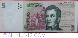 Image #1 of 5 Pesos ND (2003) - semnături Juan Carlos Fábrega / Amado Boudou