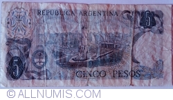 Image #2 of 5 Pesos ND (1971-1973) - semnături Rodolfo A. Mancini / Carlos S. Brignone