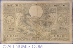 100 Francs / Frank = 20 Belgas 1937 (11. II.)