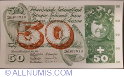 50 Franken 1968 (15. V.) - signatures Dr. Brenno Galli / Dr. Fritz Leutwiler / Rudolf Aebersold (45)