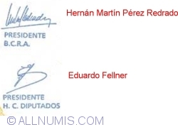 2 Pesos ND (2002) - Signatures Hernán Martín Pérez Redrado/  Eduardo Fellner