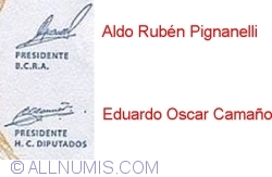 2 Pesos ND (2002)  - Signatures Aldo Rubén Pignanelli/ Eduardo Oscar Camaño