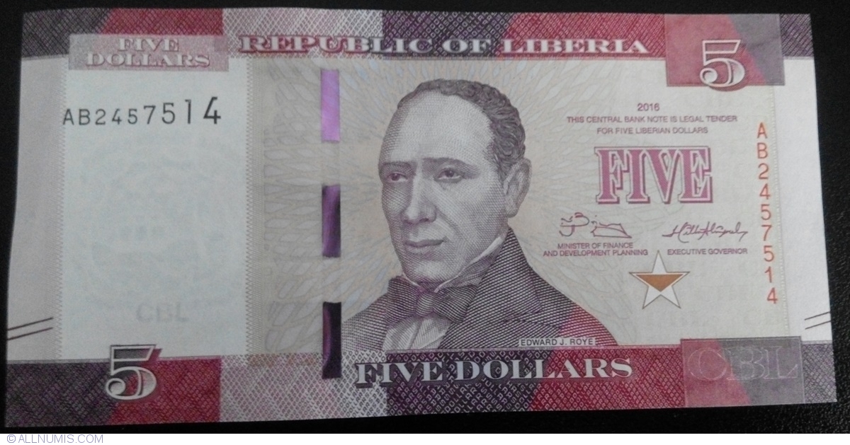 10 20 50 Liberia Set 5 100 Dollars 2016-2017 UNC Banknotes 