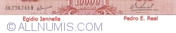10 000 Pesos ND (1961-1969) - semnături Egidio Iannella / Pedro E. Real