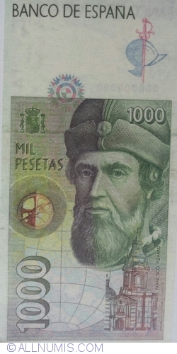 Image #2 of 1000 Pesetas 1992 (22. X.) - Replica