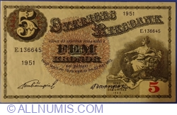 Image #1 of 5 Kronor 1951 - 3