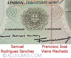 20 Escudos 1967 (24. X.) - signatures Samuel Rodrigues Sanches / Francisco José Vieira Machado