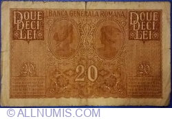 20 Lei ND (1917) - handstamp on the obverse