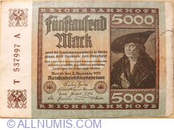 5000 Mark 1922 (2. XII.) - 8
