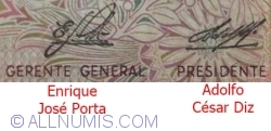 10,000 Pesos ND (1976-1983) - signatures Enrique José Porta / Adolfo César Diz
