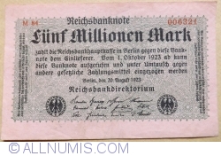 Image #1 of 5 Millionen Mark 1923 (20. VIII.) - 3