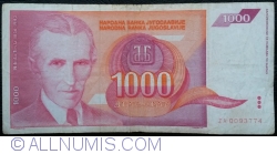 Image #1 of 1000 Dinara 1992 - Replacement note (serial prefix ZA)