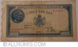 Image #1 of 5000 Lei 1945 (20. III.) -  watermark: BNR vertical
