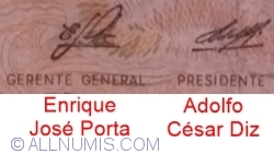 1000 Pesos ND (1976-1983) - signatures Enrique José Porta / Adolfo César Diz