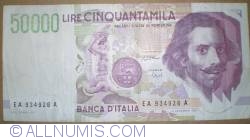 Image #1 of 50 000 Lire 1992 - semnaturi Ciampi / Speziali
