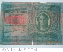 Image #1 of 100 Kronen ND (1919 - old date 02. XI. 1912) - Overprint: DEUTSCHOSTERREICH on Oesterreichisch-Ungarische Bank issue