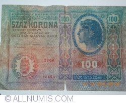 Image #2 of 100 Kronen ND (1919 - old date 02. XI. 1912) - Overprint: DEUTSCHOSTERREICH on Oesterreichisch-Ungarische Bank issue