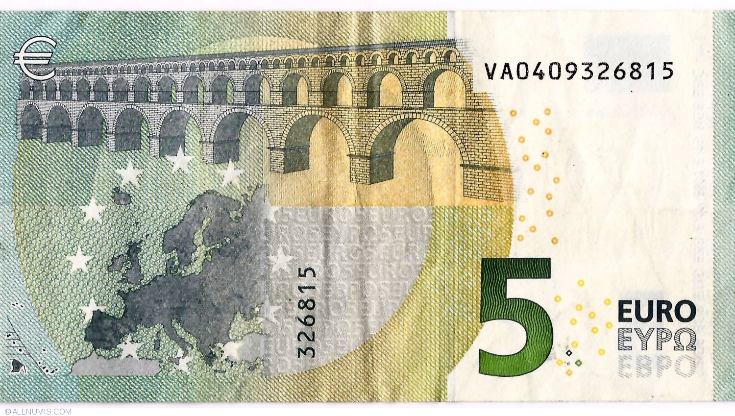 5 Euro 2013 - V, 2013 Issue - 5 Euro (Signature Mario Draghi) - European  Union - Banknote - 5096