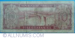Image #2 of 10 Guaranies L.1952 ND (1963) - signatures Augusto Colmán Villamayor / César Romeo Acosta