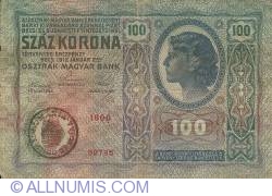 Image #1 of 100 Korona ND (1919 on old 1912)