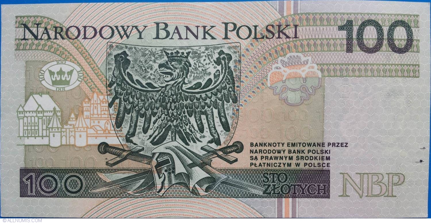 100 Zlotych 1994 25 III 1990 present Issues Poland Banknote 5894