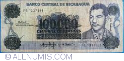 Image #1 of 100 000 Córdobas on 100 Córdobas ND (1989)