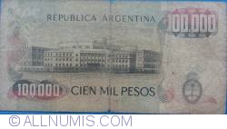 Image #2 of 100,000 Pesos ND (1979-1983) - signatures Pedro Camilo López / Adolfo César Diz