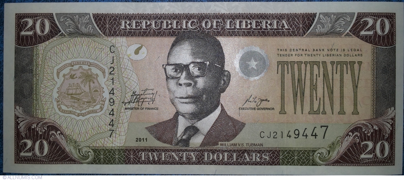 LIBERIA 20 DOLLARS 2003 P 28 UNC