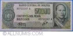 Image #1 of 5 Centavos pe 50 000 Pesos Bolivianos ND (1987)