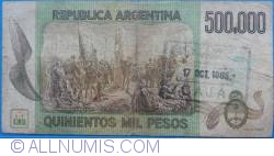 Image #2 of 500 000 Pesos ND (1980-1983) - signatures Pedro Camilo López / Adolfo César Diz