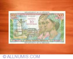 10 Nouveaux Francs on 500 Francs ND (1967)