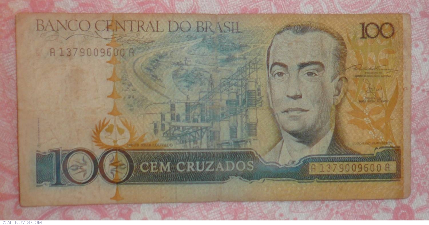 UNC P-211 banknote 1987 Brazil 100 Cruzados